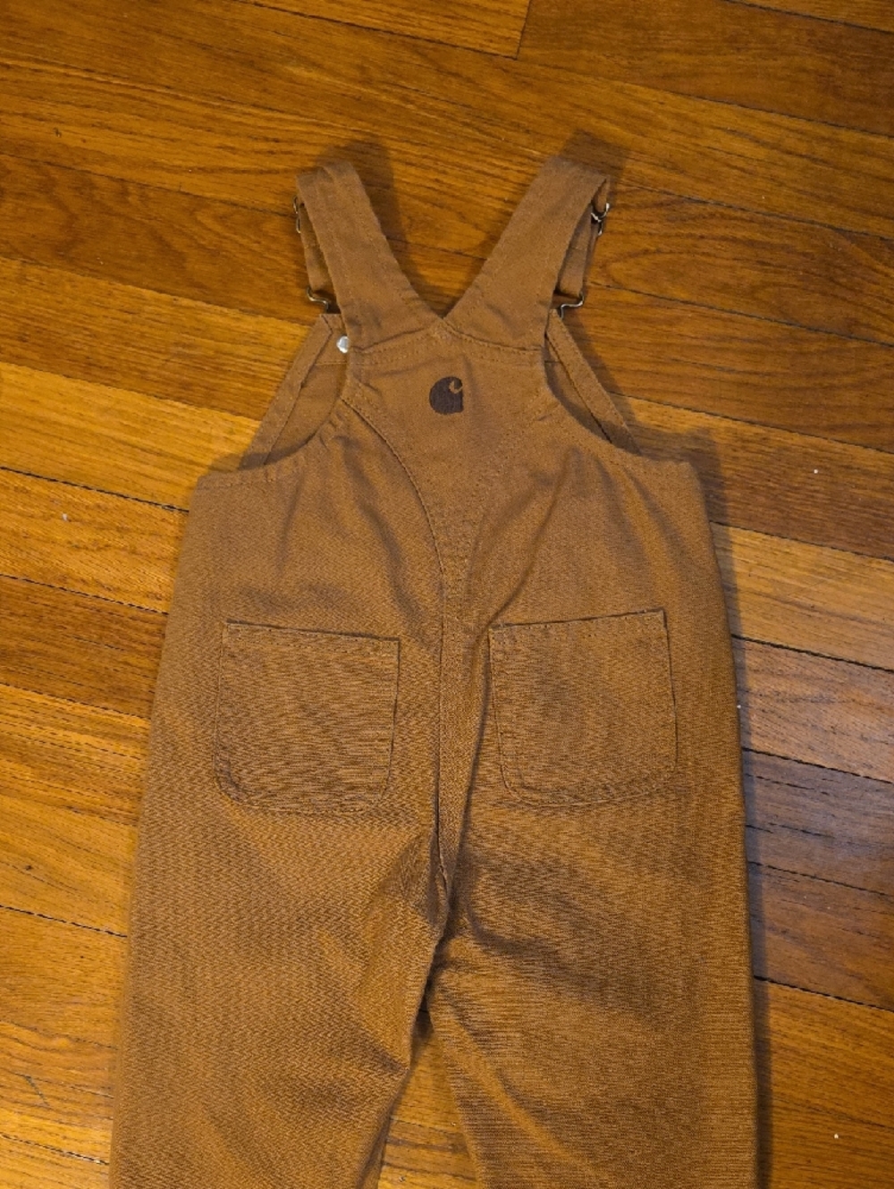 Carhartt Kids Brown Canvas Overalls with Front Pockets - Picture 2 of 4